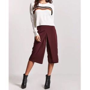 Maroon wide leg culottes